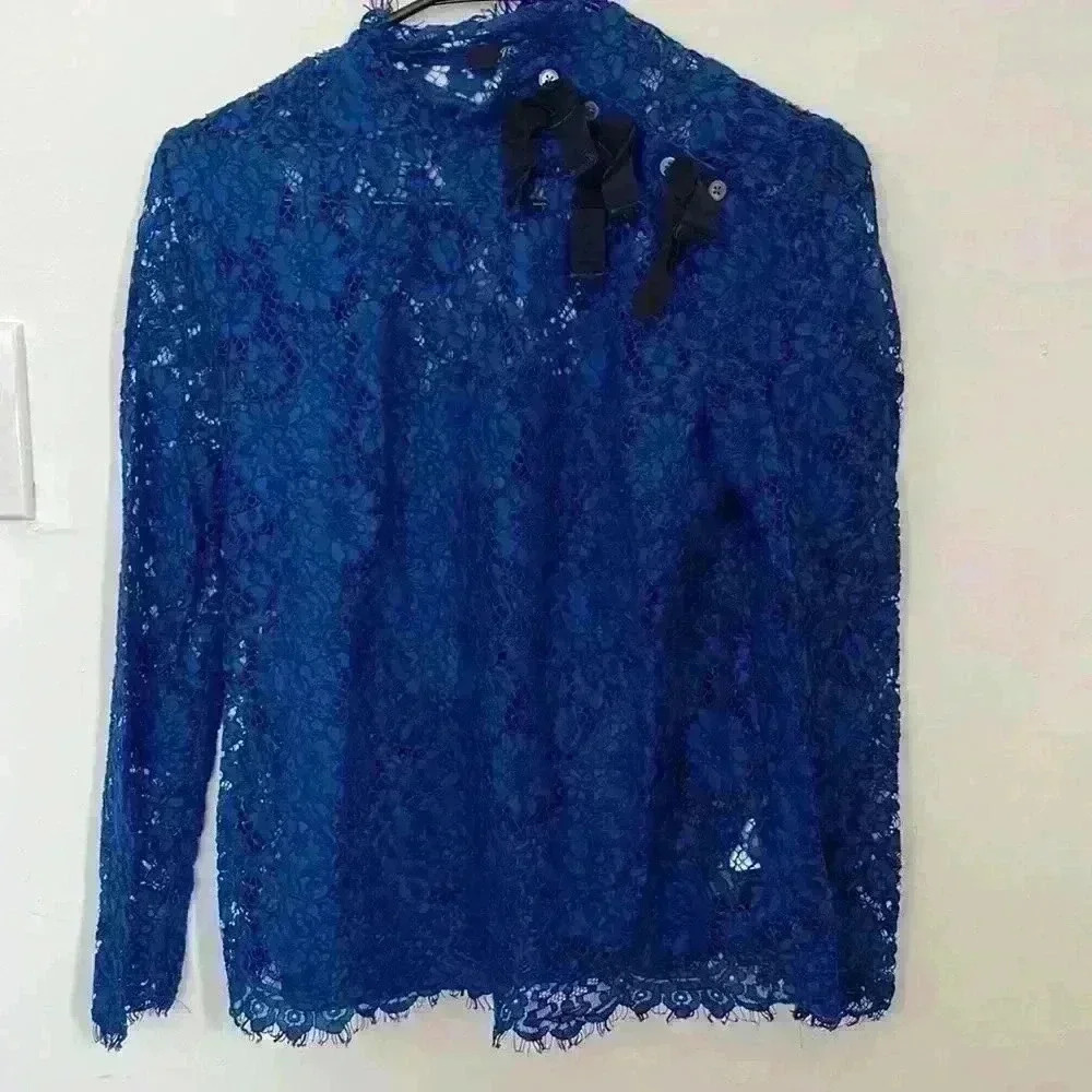 Jcrew Mockneck top in floral lace - Picture 2 of 2